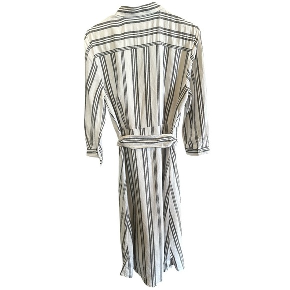 Ann Taylor Factory Striped Button Front Belted Dress Size 12 - Picture 6 of 11